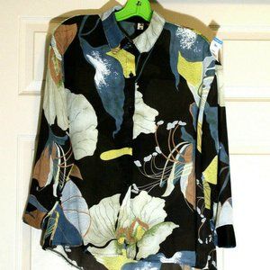 H.H Women's Black Blue T-SHirt Blouse Size-1X